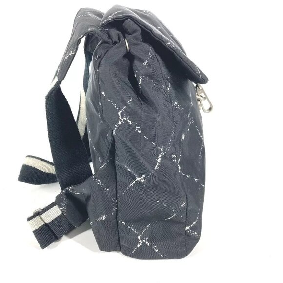 CHANEL Old travel line backpack bag Backpack Nylon Black/White main image 5